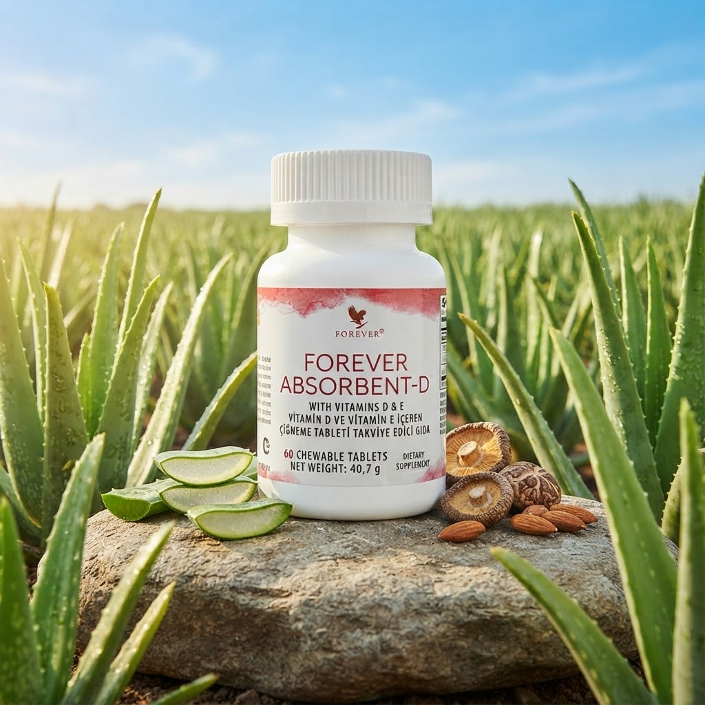 FOREVER ABSORBENT-D
VİTAMİN D VE VİTAMİN E İÇEREN ÇİĞNEME TABLETİ TAKVİYE EDİCİ GIDA