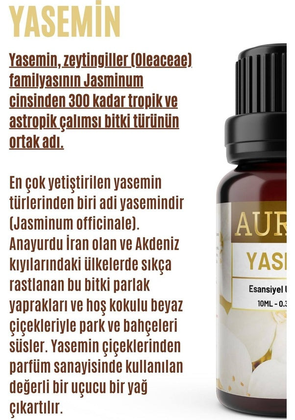 Yasemin Esansiyel Uçucu Koku Yağı Difüzör Esansı Buhurdanlık Yağı Aromaterapi Yağı 10ml