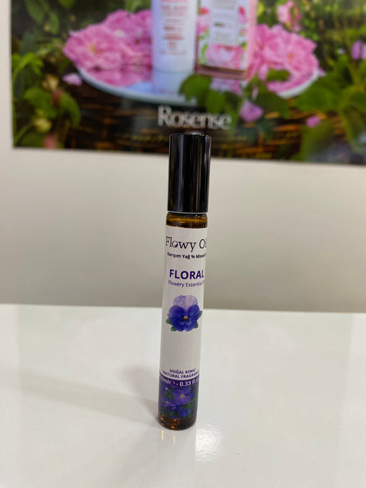 Flowy Oils Floral Doğal Karışım Esansiyel Yağ Uçucu Yağ Karışımı Etkili Koku, Esans Doğal Roll-on 10ml - Gül Zamanı